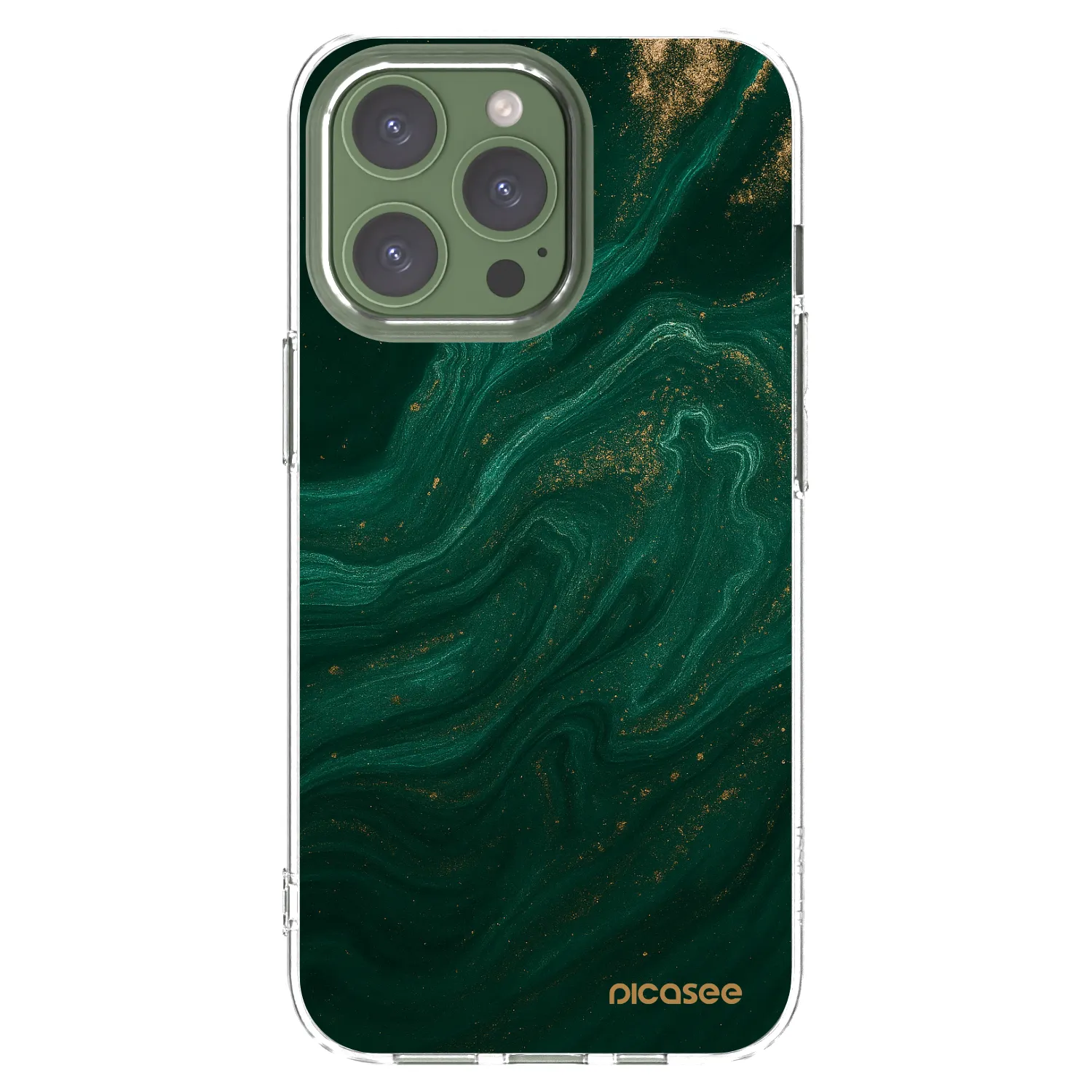 Picasee silikonska prozirna maskica za Apple iPhone 13 Pro - Green