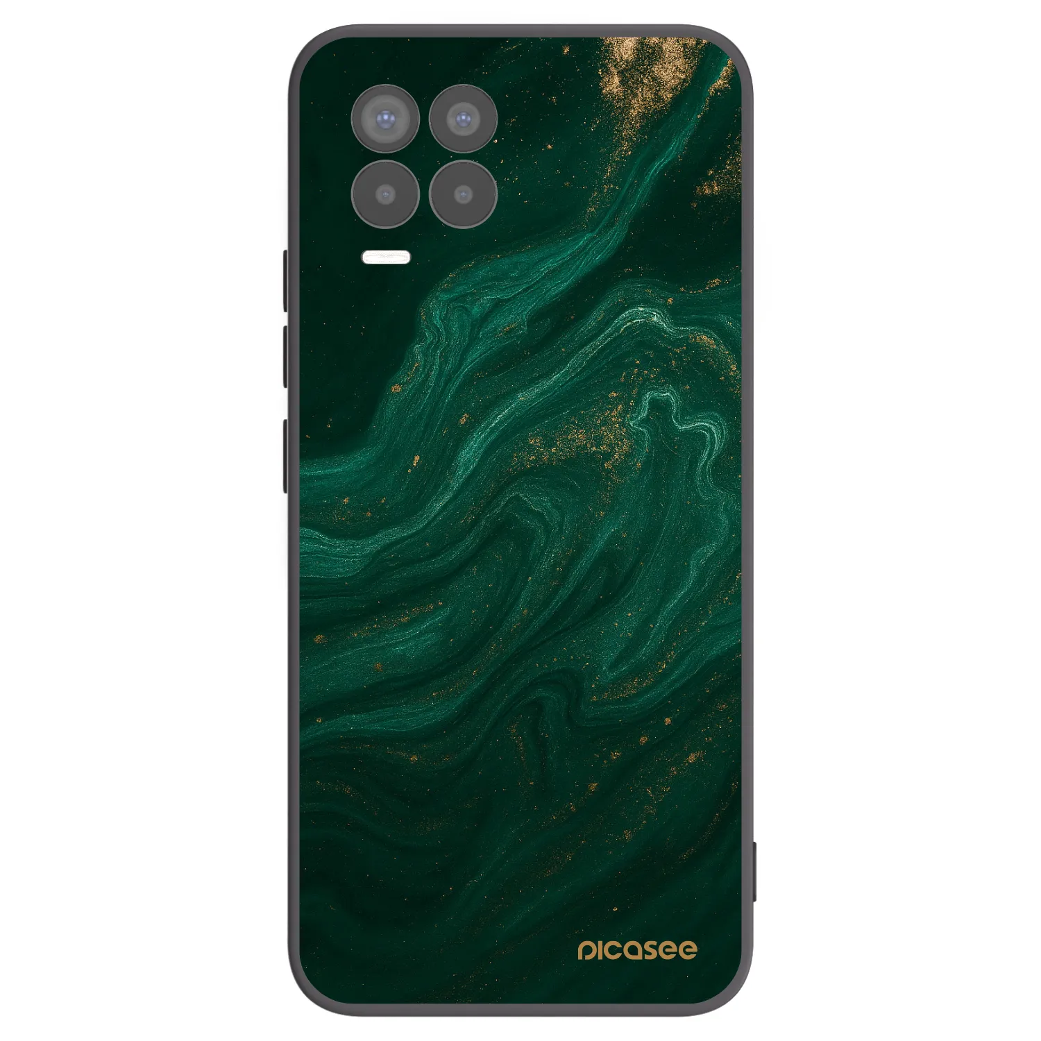 Picasee crna silikonska maskica za Realme 8 4G - Green
