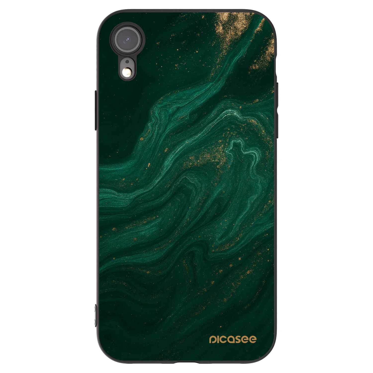 Picasee crna silikonska maskica za Apple iPhone XR - Green