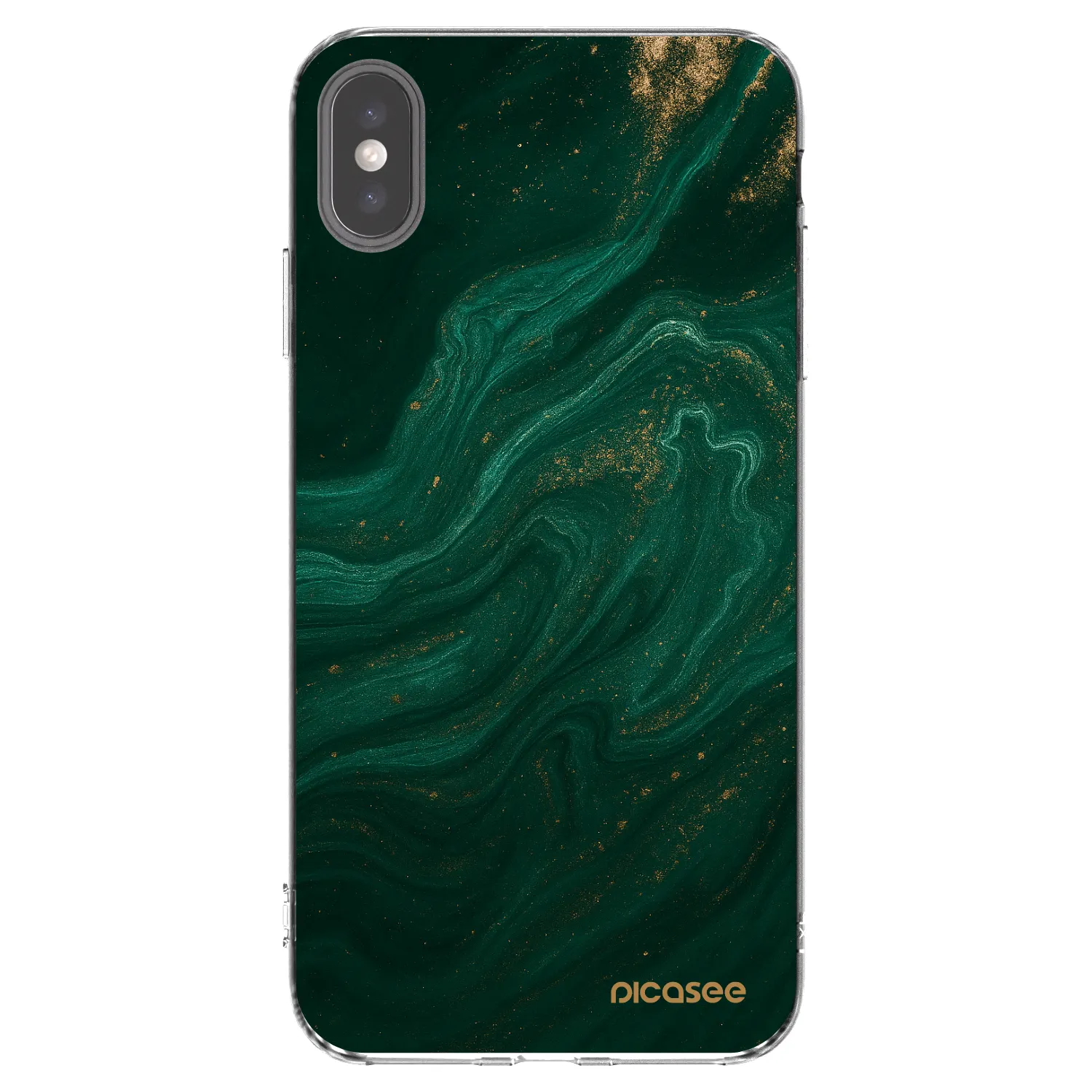 Picasee silikonska prozirna maskica za Apple iPhone XS Max - Green