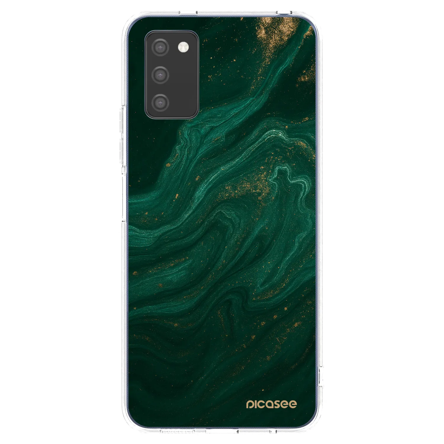 Picasee silikonska prozirna maskica za Samsung Galaxy A03s A037G - Green