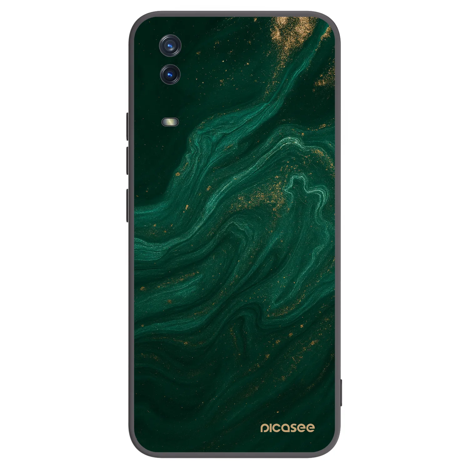Picasee crna silikonska maskica za Vivo Y11s - Green