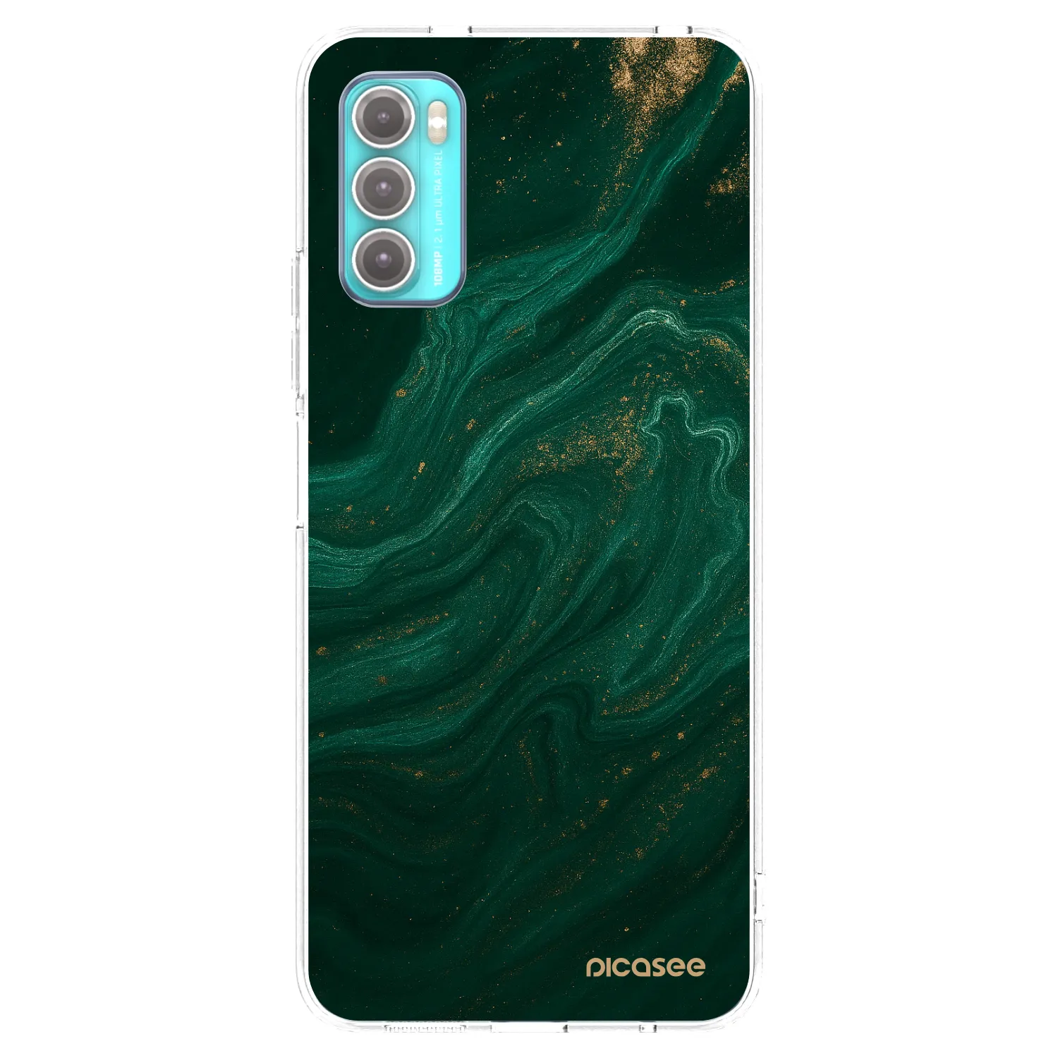 Picasee silikonska prozirna maskica za Motorola Moto G60 - Green