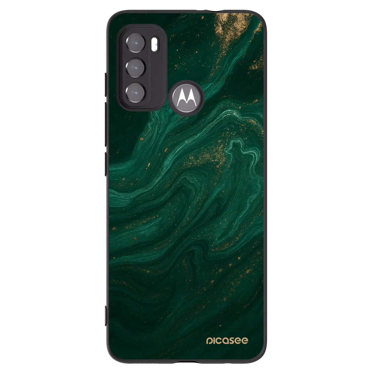 Picasee crna silikonska maskica za Motorola Moto G60 - Green