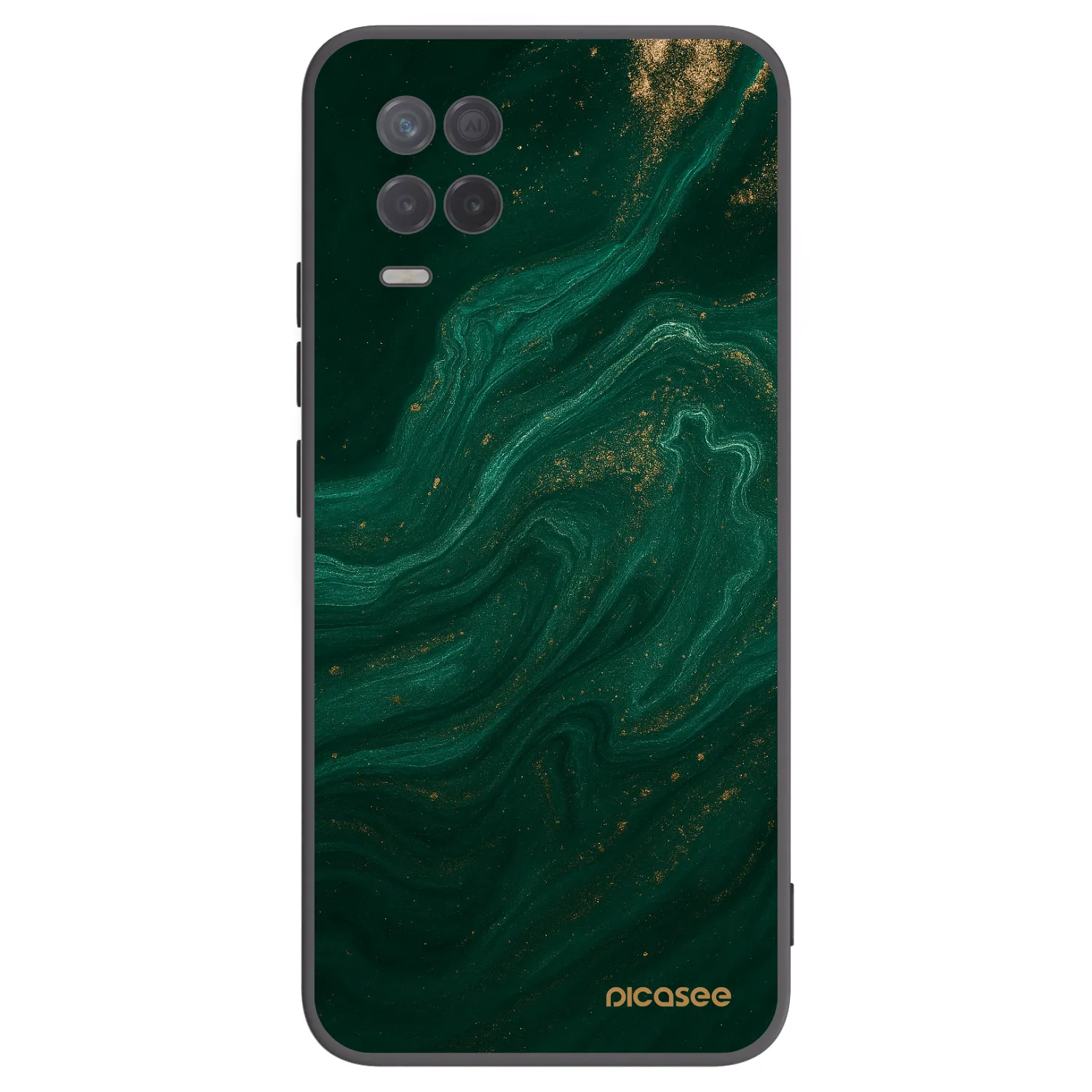 Picasee crna silikonska maskica za Realme 8 5G - Green