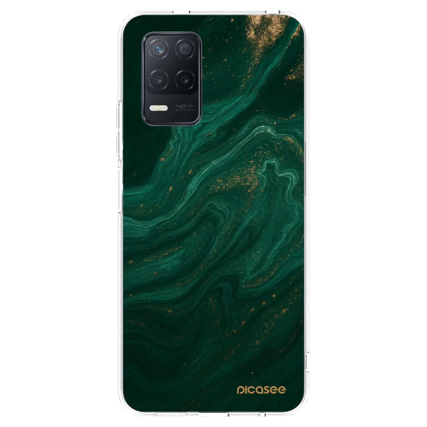 Picasee silikonska prozirna maskica za Realme 8 5G - Green