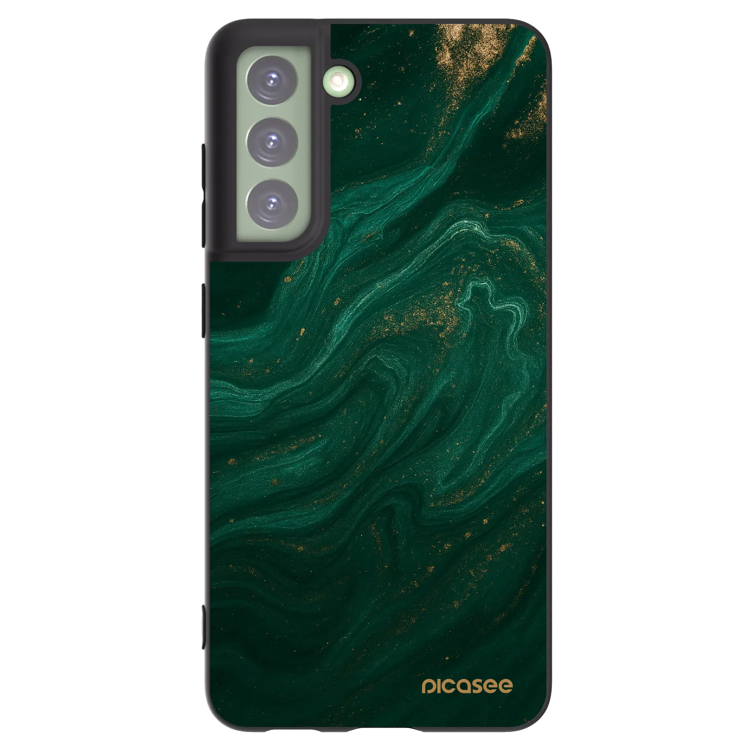 Picasee crna silikonska maskica za Samsung Galaxy S21 FE 5G - Green