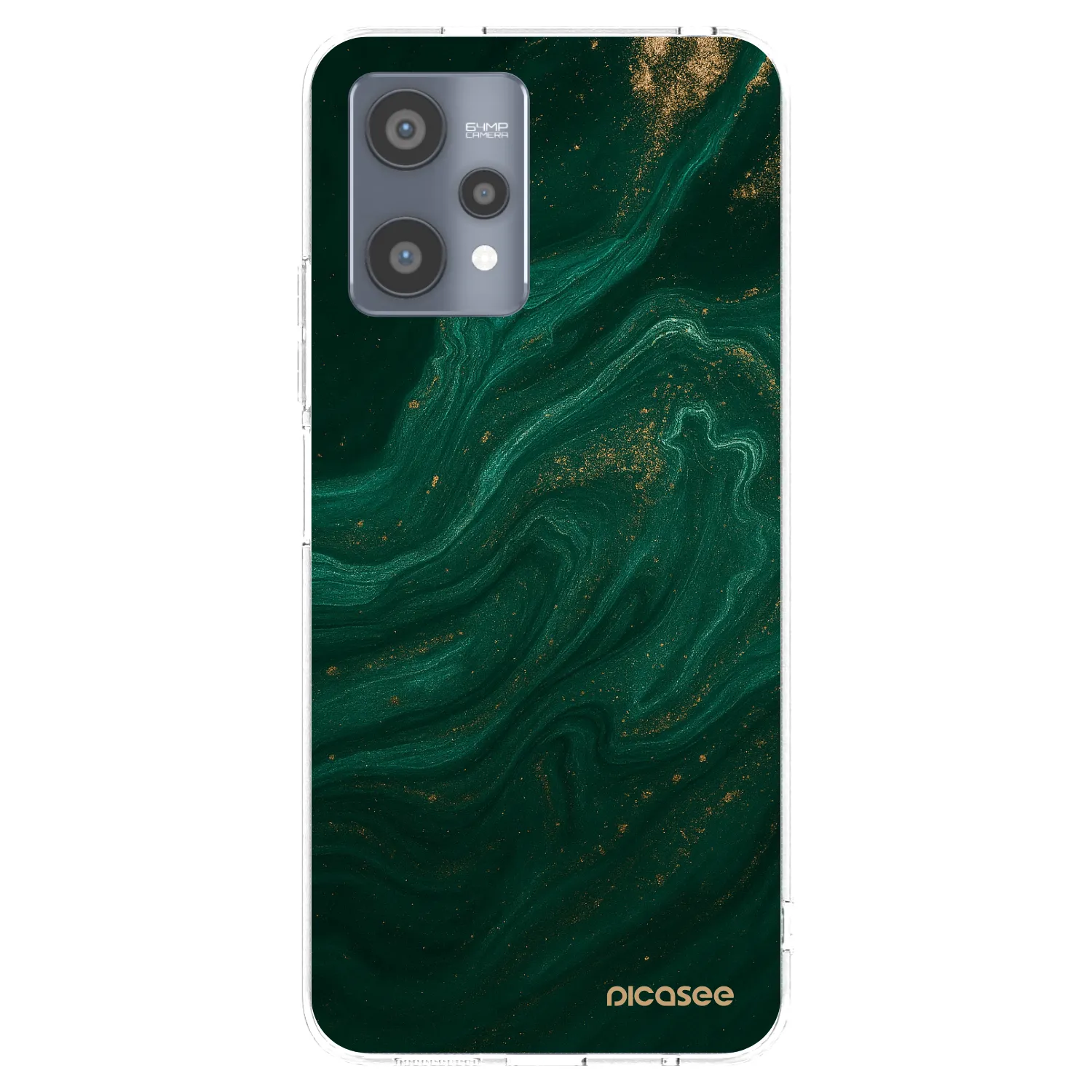 Picasee silikonska prozirna maskica za Realme 9 Pro 5G - Green