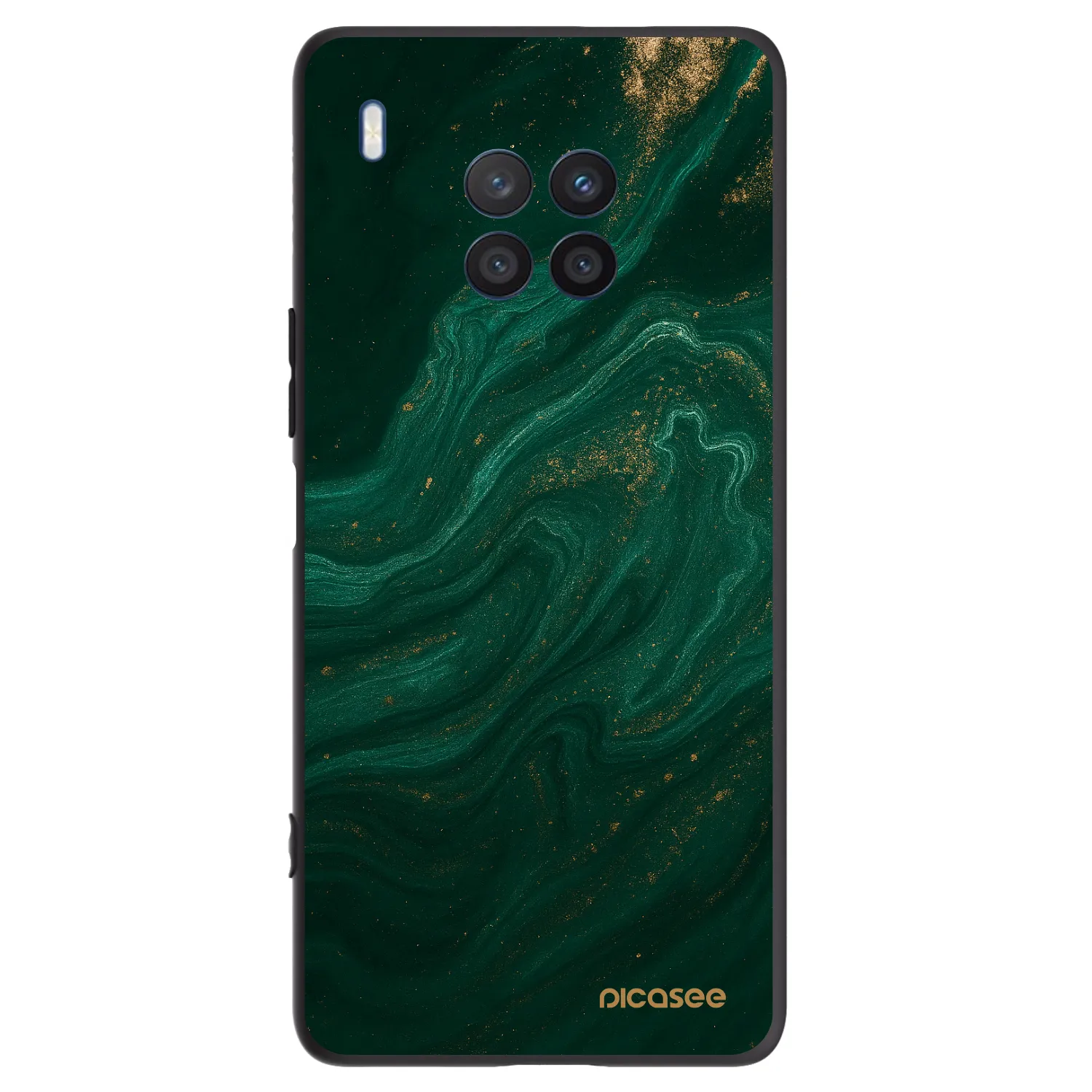 Picasee crna silikonska maskica za Honor 50 Lite - Green