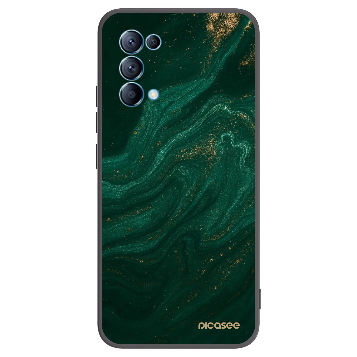 Picasee crna silikonska maskica za OPPO Reno 5 5G - Green
