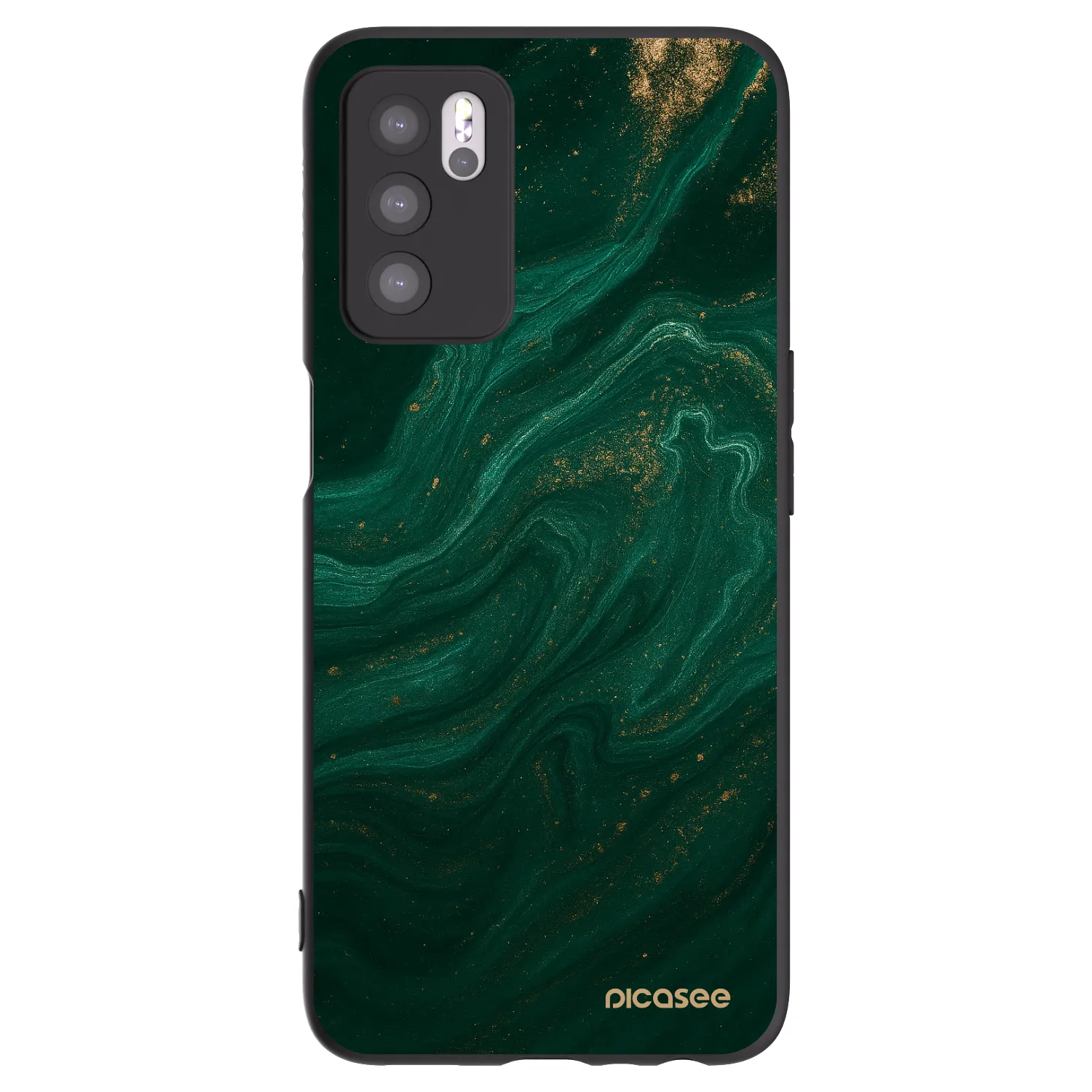 Picasee crna silikonska maskica za OPPO A16s - Green