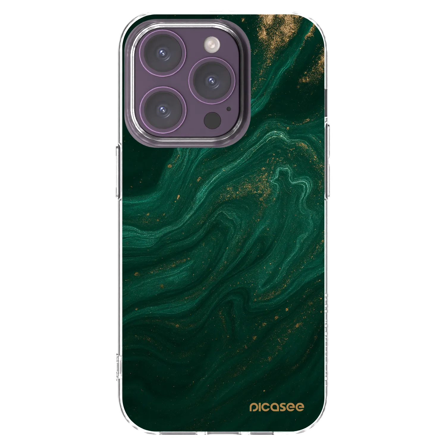 Picasee silikonska prozirna maskica za Apple iPhone 14 Pro - Green