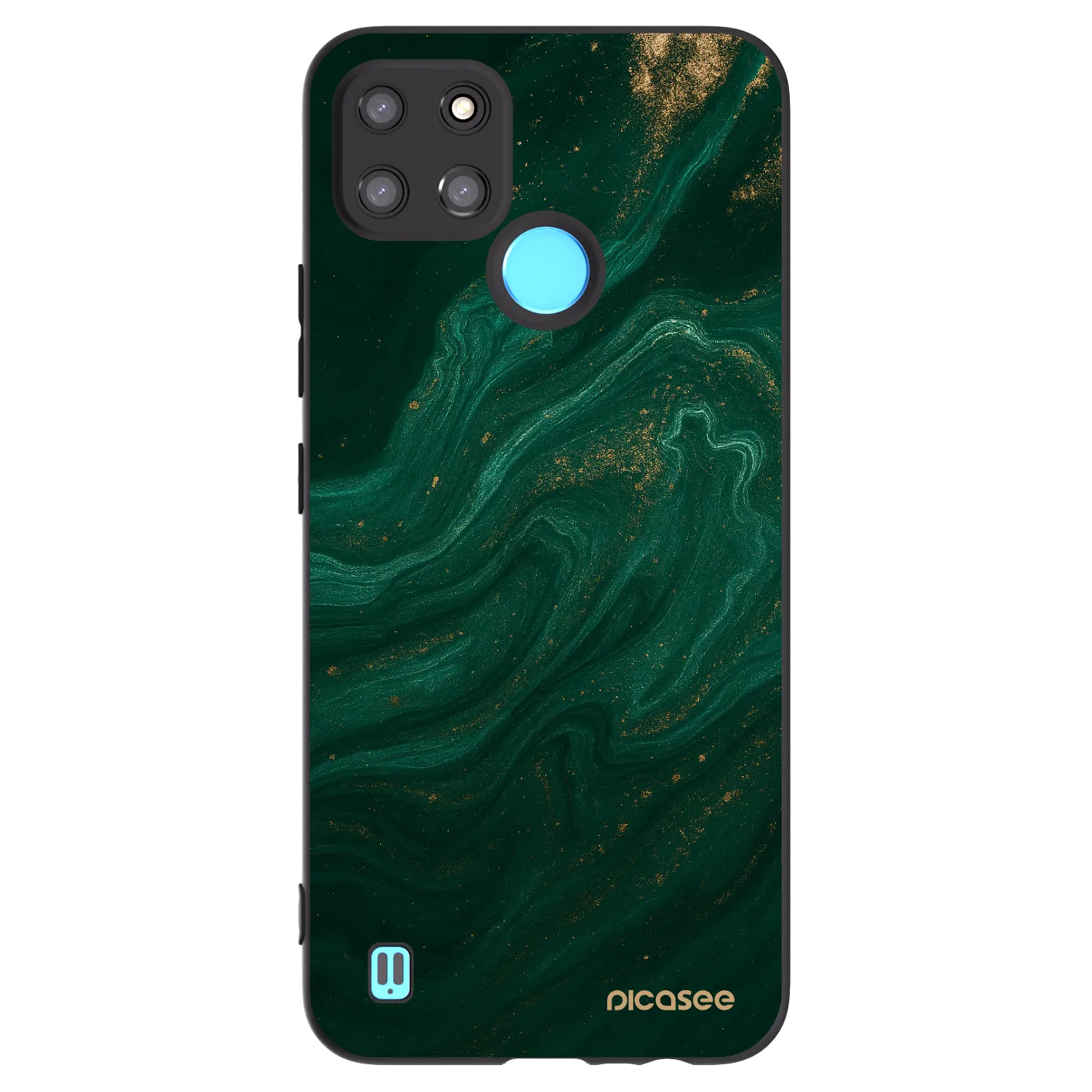 Picasee crna silikonska maskica za Realme C21Y - Green