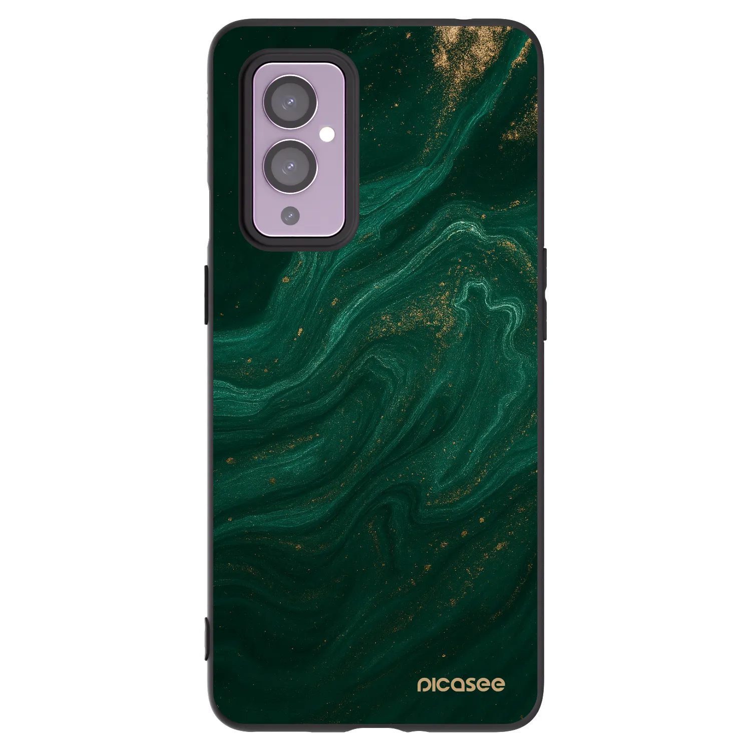 Picasee crna silikonska maskica za OnePlus 9 - Green