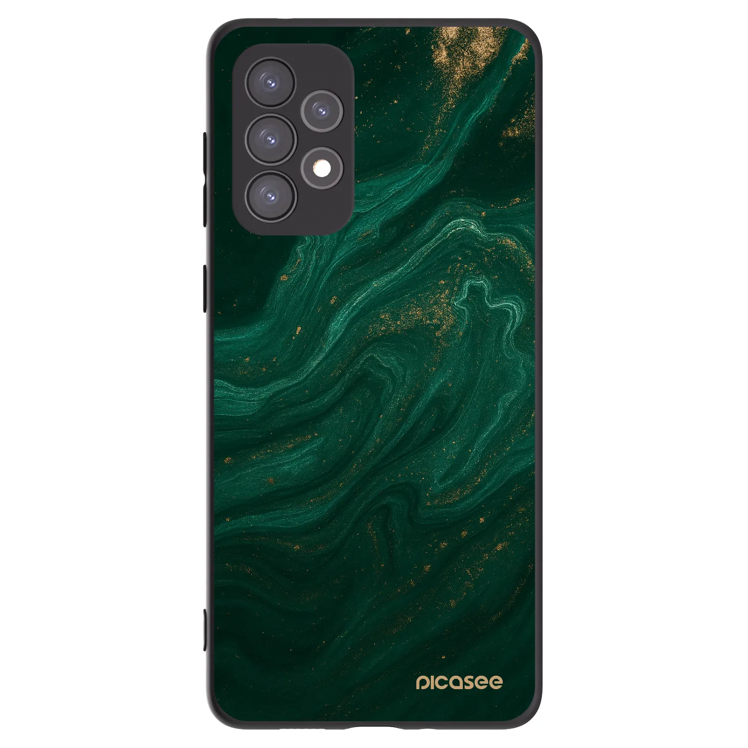 Picasee crna silikonska maskica za Samsung Galaxy A73 5G - Green