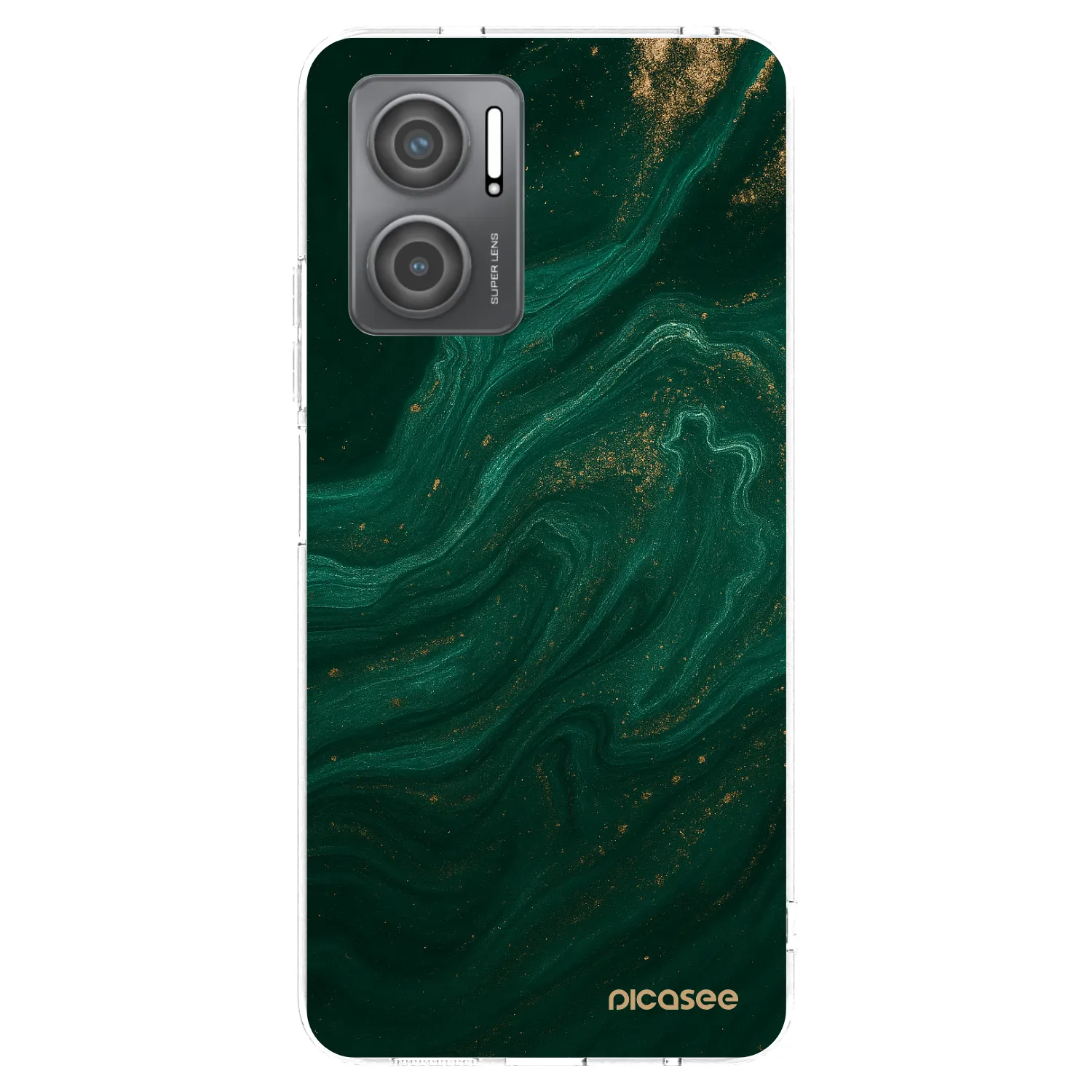 Picasee silikonska prozirna maskica za Xiaomi Redmi 10 5G - Green
