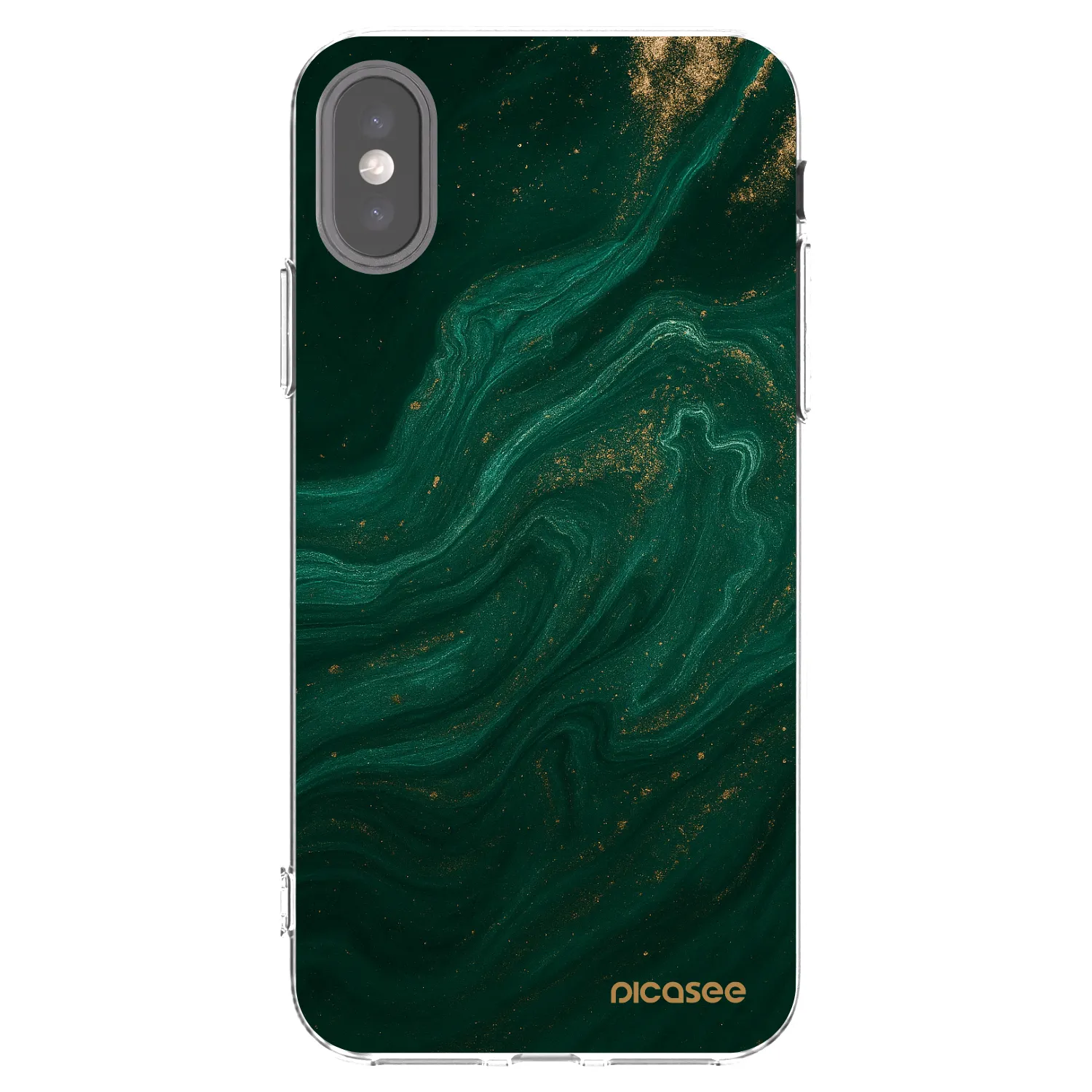 Picasee silikonska prozirna maskica za Apple iPhone X/XS - Green