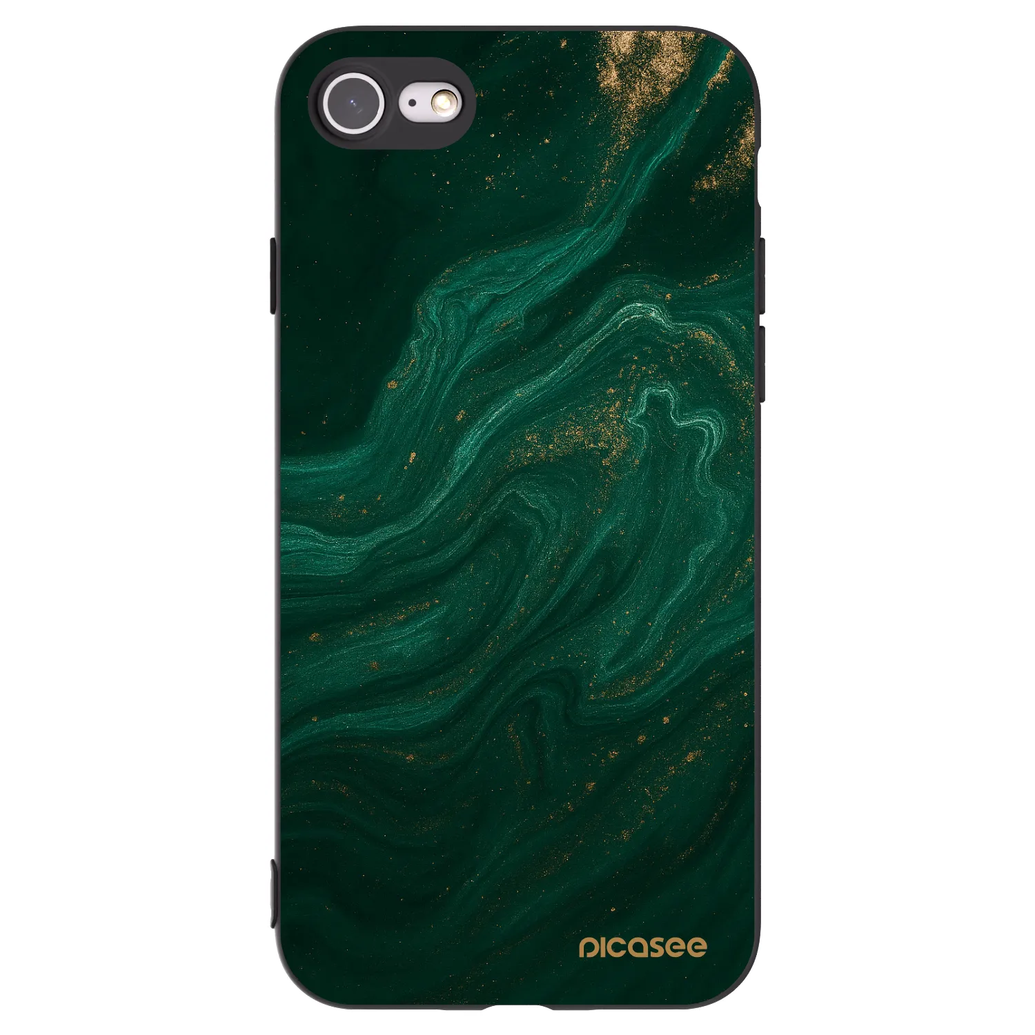 Picasee crna silikonska maskica za Apple iPhone 7 - Green