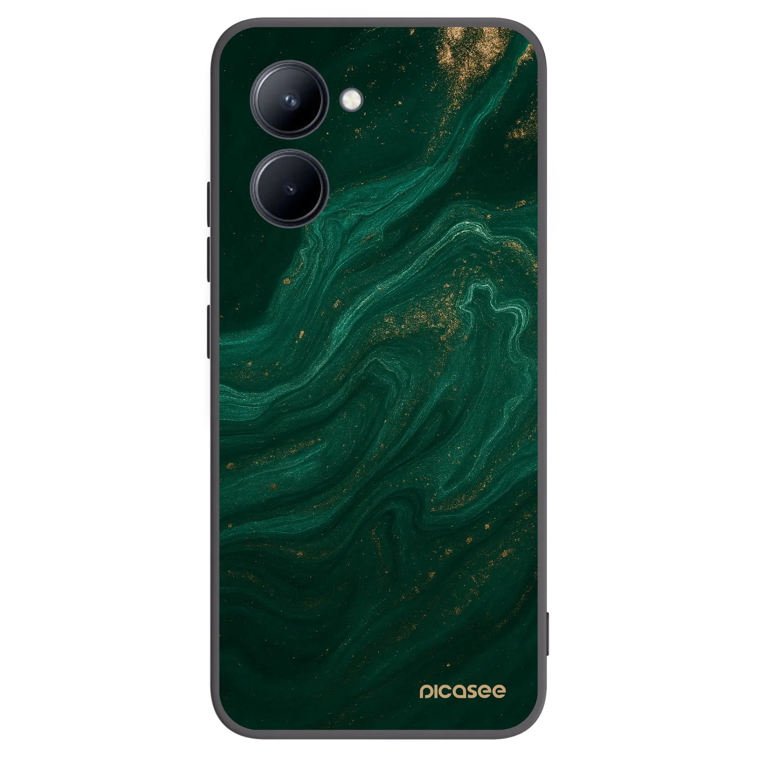 Picasee crna silikonska maskica za Realme C33 (2023) - Green