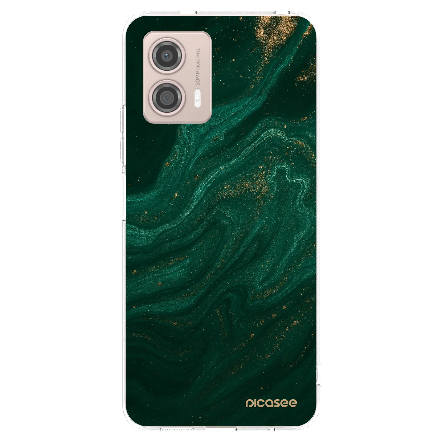Picasee silikonska prozirna maskica za Motorola Moto G53 5G - Green