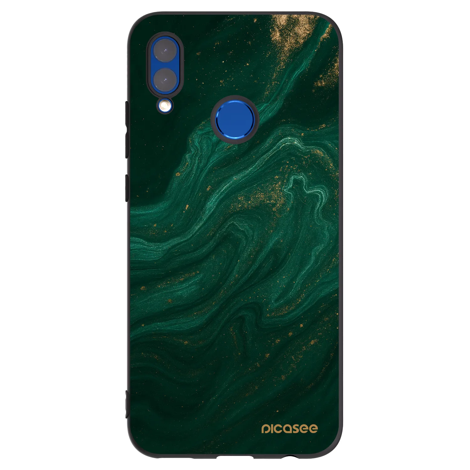 Picasee crna silikonska maskica za Honor 10 Lite - Green