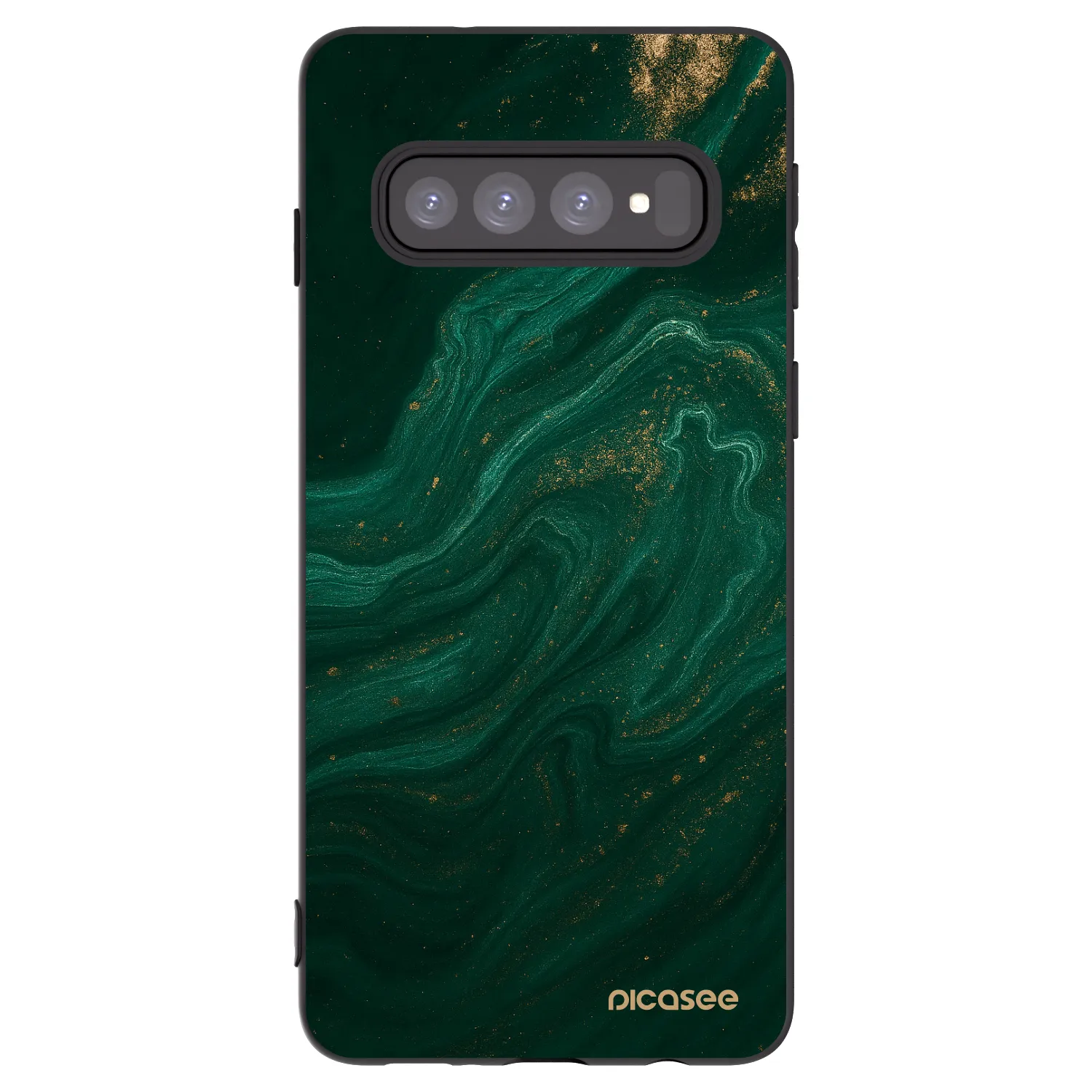 Picasee crna silikonska maskica za Samsung Galaxy S10 G973 - Green
