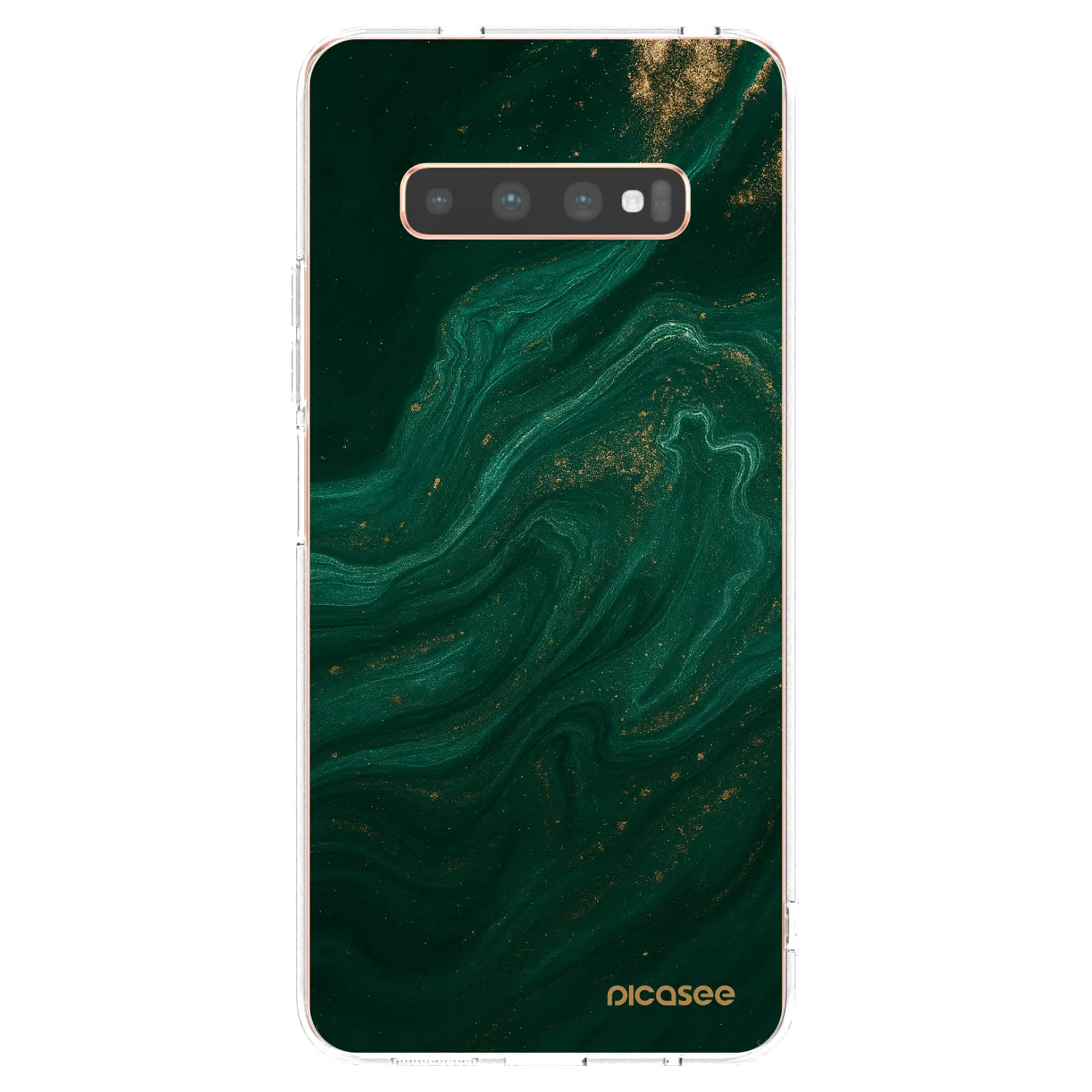 Picasee silikonska prozirna maskica za Samsung Galaxy S10 Plus G975 - Green