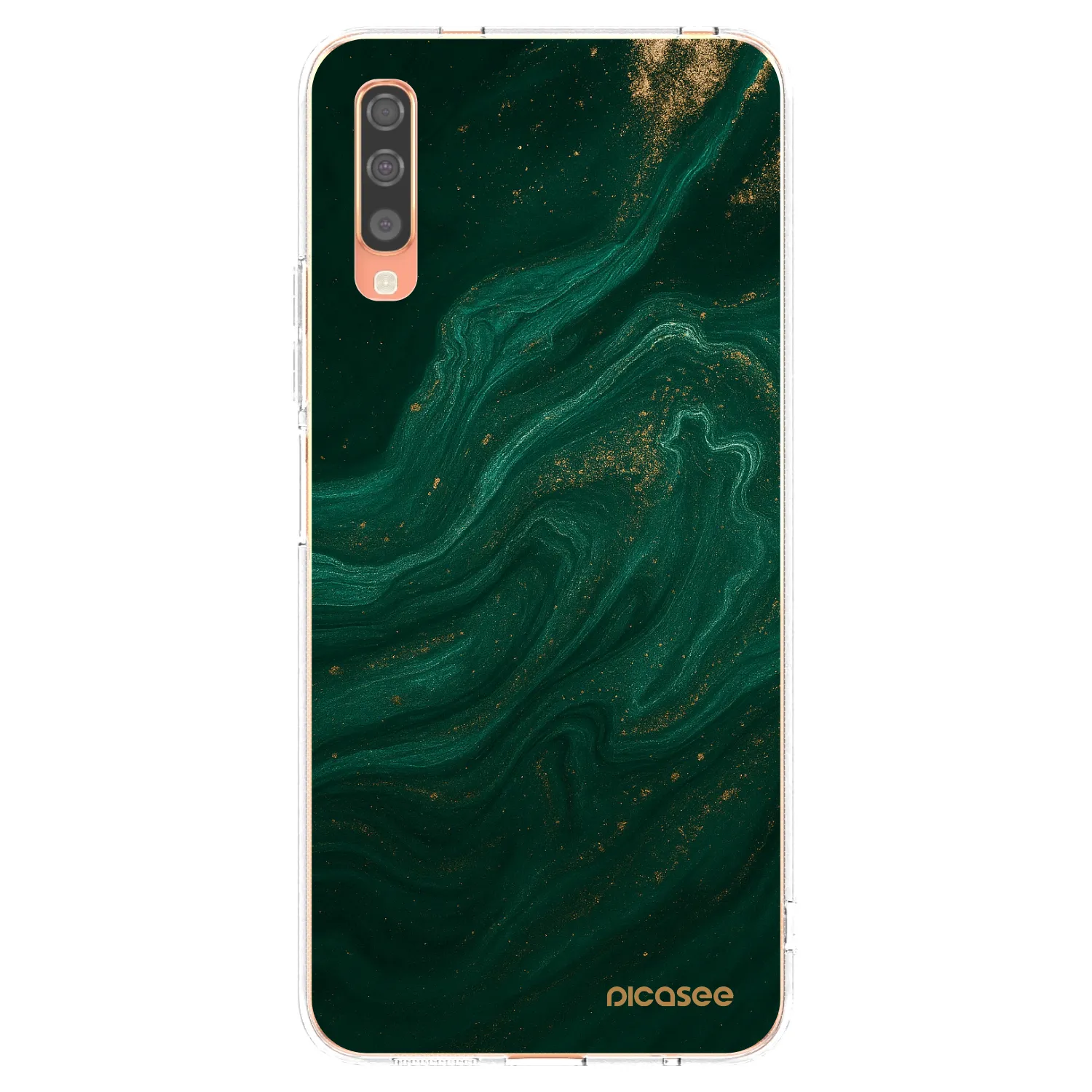 Picasee silikonska prozirna maskica za Samsung Galaxy A70 A705F - Green