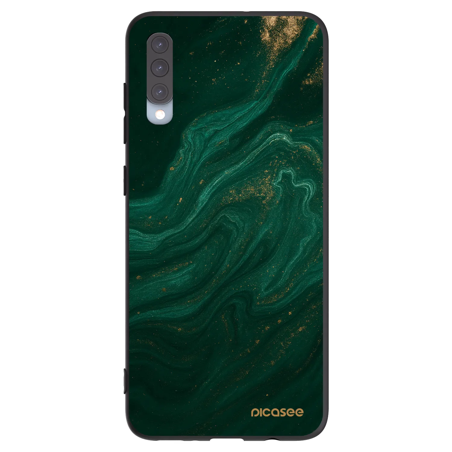 Picasee crna silikonska maskica za Samsung Galaxy A70 A705F - Green