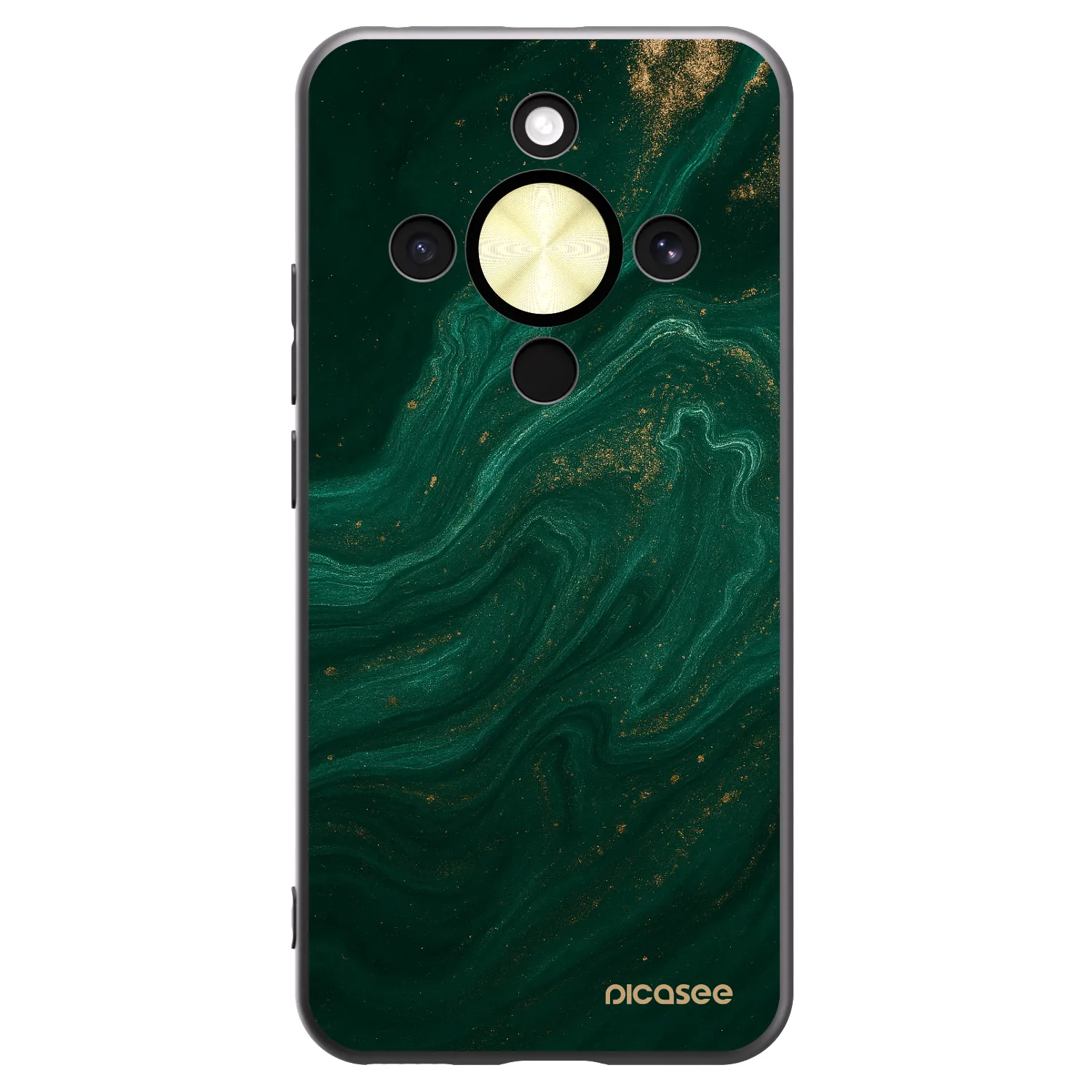 Picasee crna silikonska maskica za Honor Magic8 Lite 5G - Green