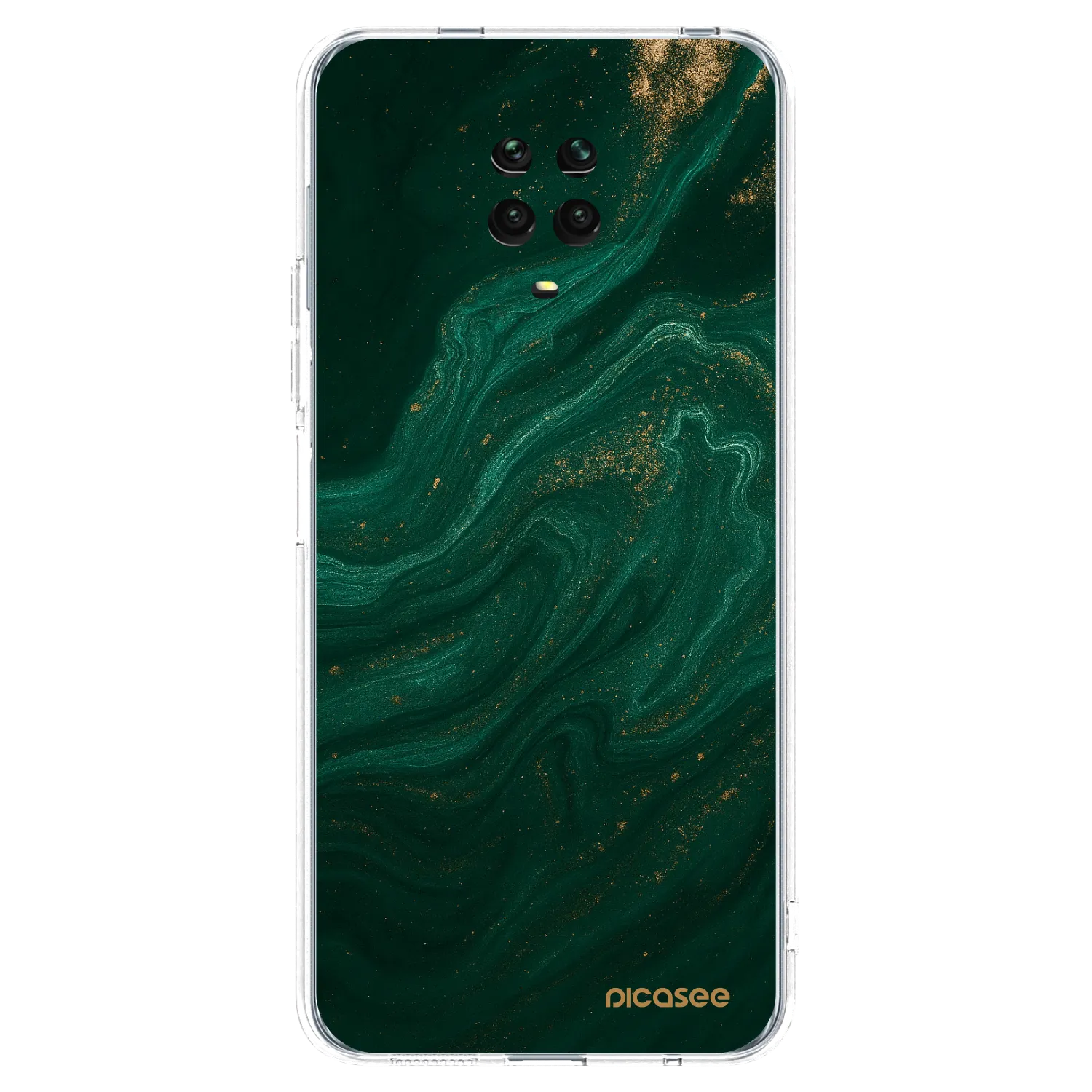 Picasee silikonska prozirna maskica za Xiaomi Redmi Note 9 Pro - Green