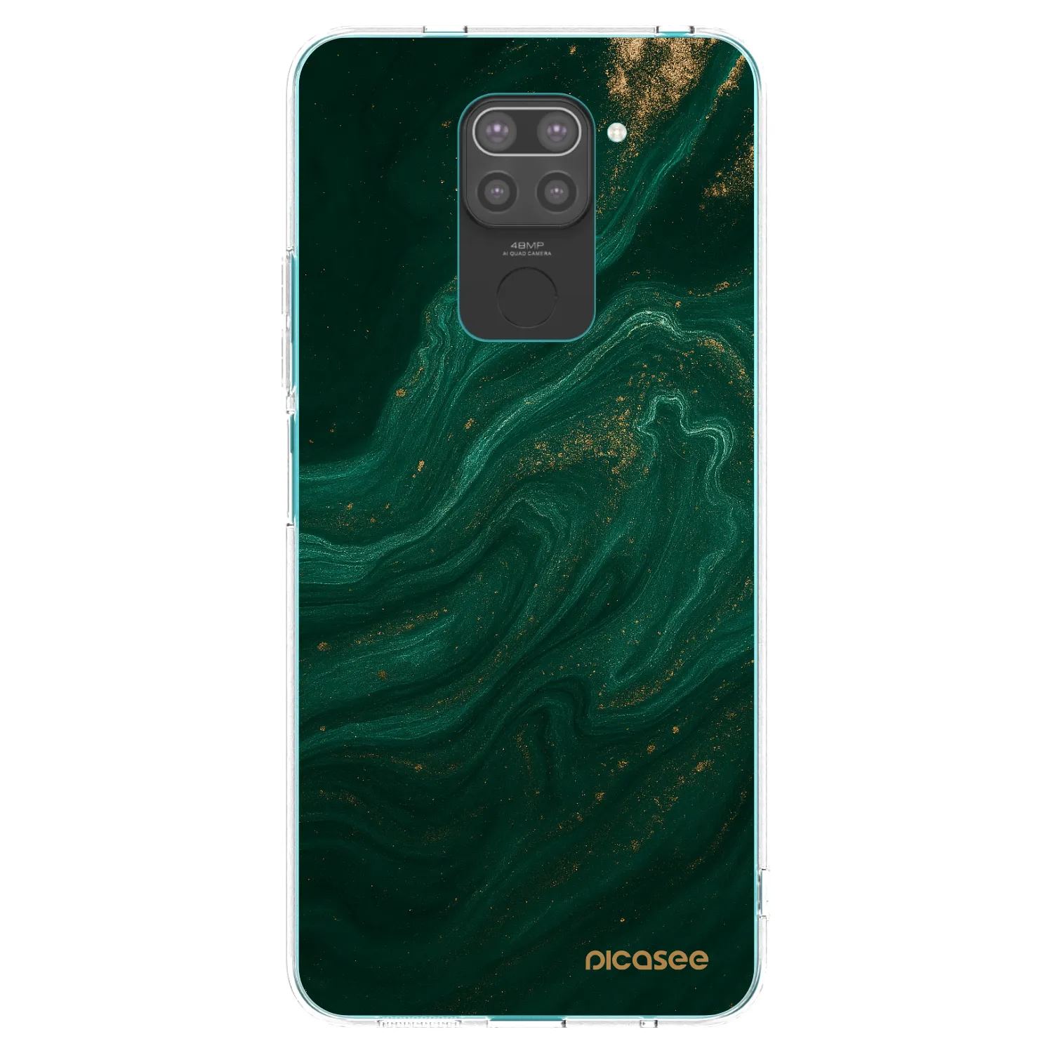 Picasee crna silikonska maskica za Xiaomi Redmi Note 9 - Green