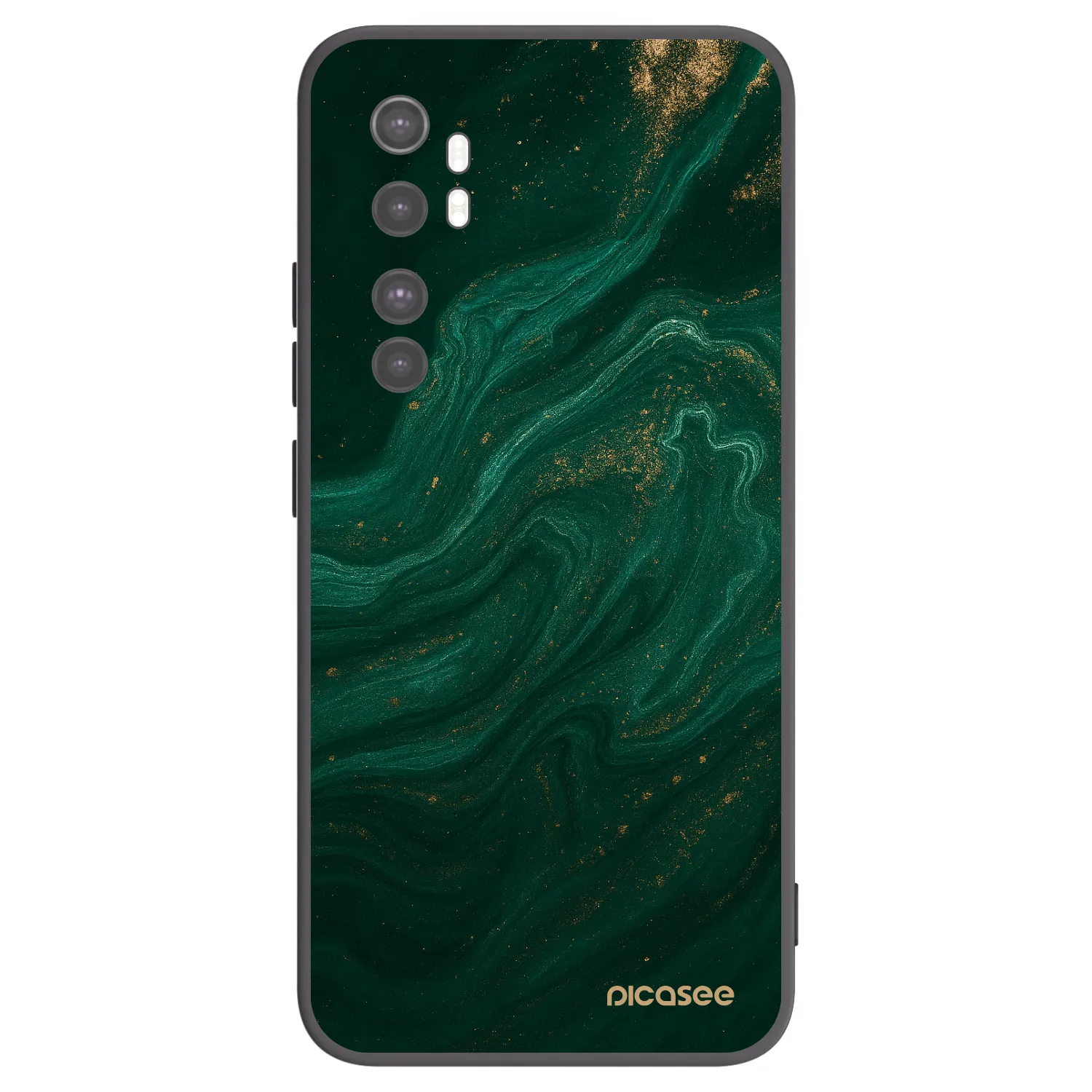 Picasee crna silikonska maskica za Xiaomi Mi Note 10 Lite - Green