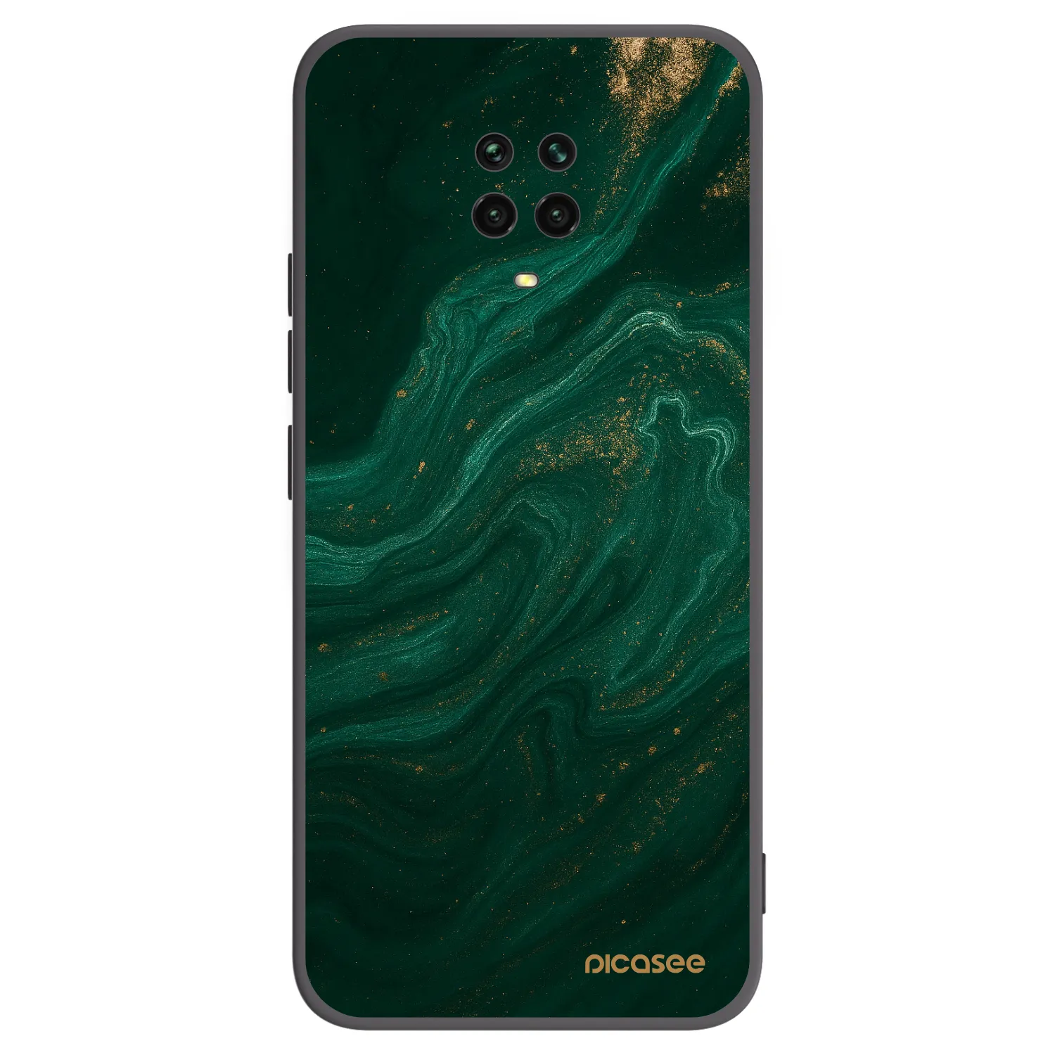 Picasee crna silikonska maskica za Xiaomi Redmi Note 9S - Green