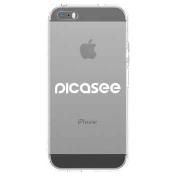 Picasee silikonska prozirna maskica za Apple iPhone 5/5S/SE - Picasee - new logo - white