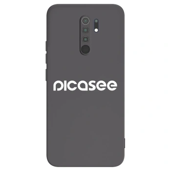Picasee crna silikonska maskica za Xiaomi Redmi 9 - Picasee - new logo - white