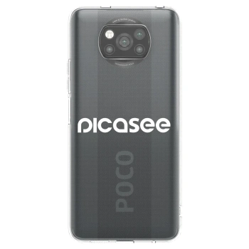 Picasee crna silikonska maskica za Xiaomi Poco X3 - Picasee - new logo - white