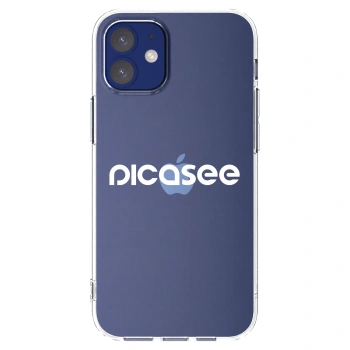 Picasee silikonska prozirna maskica za Apple iPhone 12 mini - Picasee - new logo - white