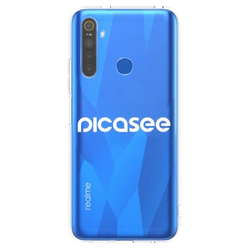 Picasee silikonska prozirna maskica za Realme 5 - Picasee - new logo - white