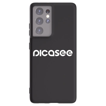 Picasee crna silikonska maskica za Samsung Galaxy S21 Ultra 5G G998B - Picasee - new logo - white
