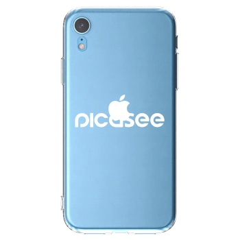 Picasee silikonska prozirna maskica za Apple iPhone XR - Picasee - new logo - white
