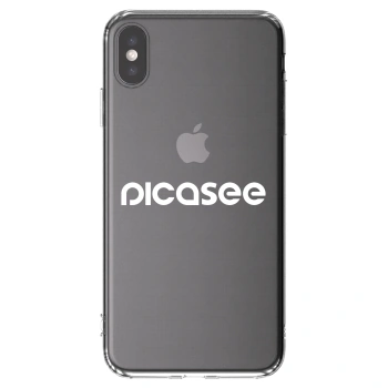 Picasee silikonska prozirna maskica za Apple iPhone XS Max - Picasee - new logo - white