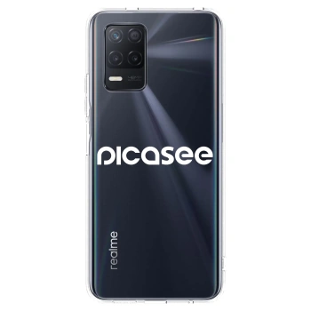Picasee silikonska prozirna maskica za Realme 8 5G - Picasee - new logo - white