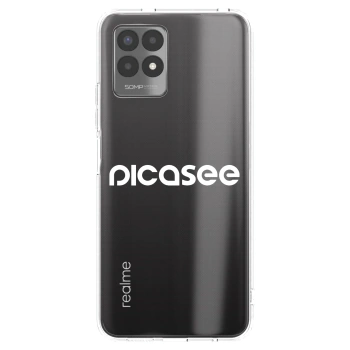 Picasee silikonska prozirna maskica za Realme 8i - Picasee - new logo - white