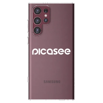 Picasee silikonska prozirna maskica za Samsung Galaxy S22 Ultra 5G - Picasee - new logo - white