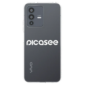 Picasee silikonska prozirna maskica za Vivo V23 5G - Picasee - new logo - white