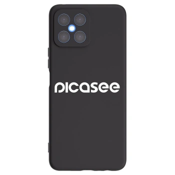 Picasee crna silikonska maskica za Honor X8 4G - Picasee - new logo - white