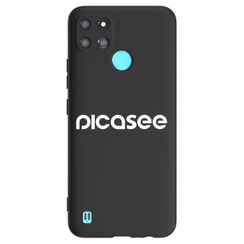 Picasee crna silikonska maskica za Realme C21Y - Picasee - new logo - white