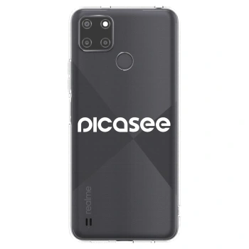 Picasee silikonska prozirna maskica za Realme C21Y - Picasee - new logo - white