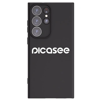 Picasee crna silikonska maskica za Samsung Galaxy S23 Ultra 5G - Picasee - new logo - white